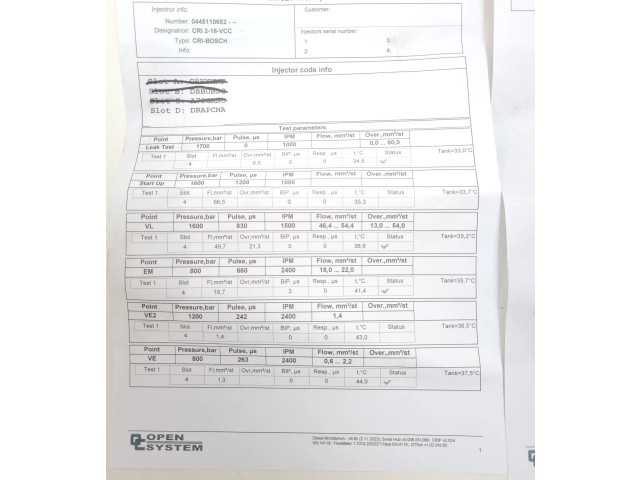 Vstřikovač 0445110652   Mercedes-Benz Citan W415     