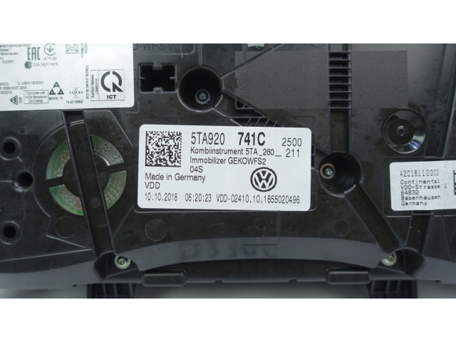 Панель приборов 5TA920741C, 5TA920741C   Volkswagen Touran III       