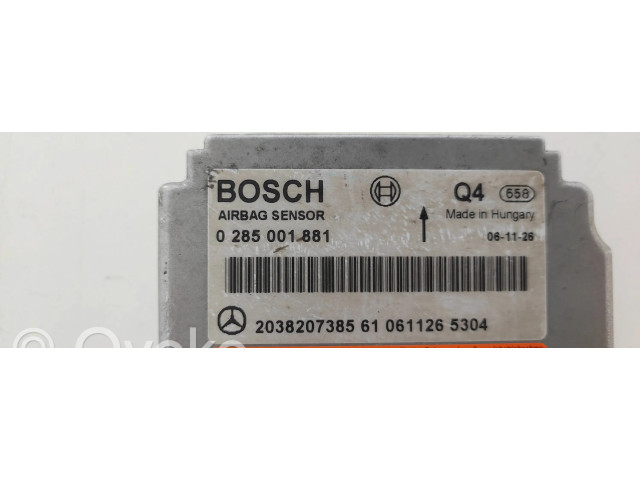 Блок подушек безопасности 2038207385, 0285001881   Mercedes-Benz C W203