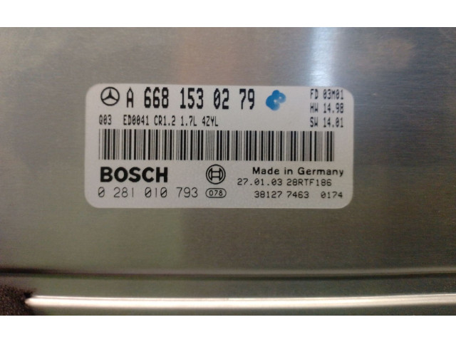 Řídící jednotka A6681530279, 0281010793BOSCH   Mercedes-Benz A W168 2003