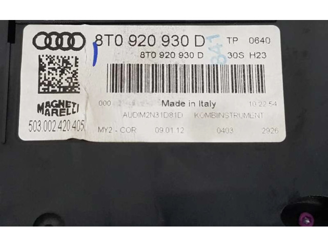 Přístrojová deska  Audi A5 8T 8F 2012 8T0920930D, 8T0920930D  