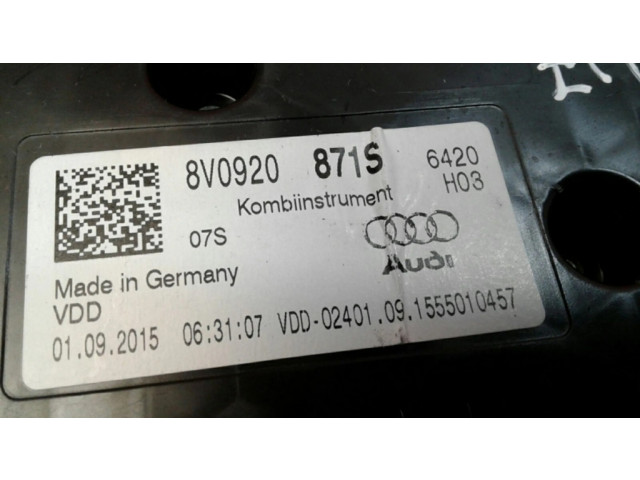 Панель приборов 8V0920871S   Audi A3 S3 8V       