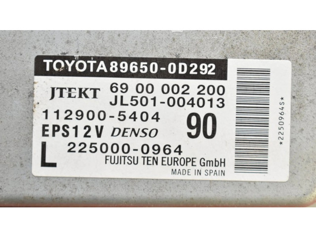 Блок управления двигателем Блок управления 89650-0D292, 89650-0D292   Toyota Yaris