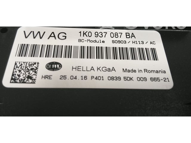 Pojistková skříňka Řídící jednotka BSM 1K0937087BA, 1K0937087BAZ2C   Volkswagen Jetta VI 2016