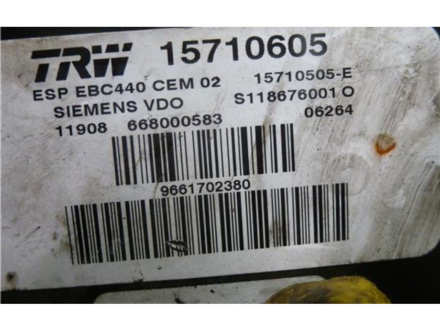 Jednotka ABS 15710605, 9661702380   Peugeot 207 CC 2005
