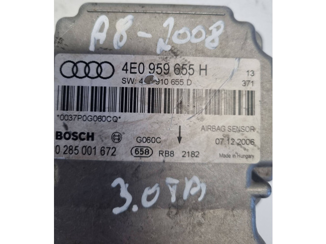 Блок подушек безопасности 4E0959655H, 0285001672   Audi A8 S8 D3 4E
