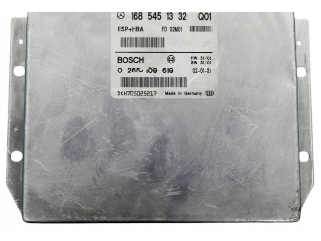 Řídící jednotka 1685451332, 0265109619   Mercedes-Benz A W168 2002