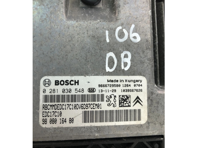 Řídící jednotka 9808016480, 0281030548   Peugeot 2008 I 2014
