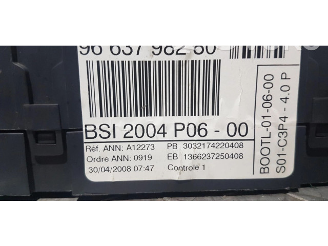   Pojistková skříňka 9663798280, 9663798280   Peugeot 207 2008