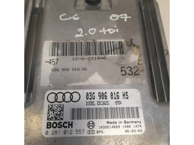 Блок управления двигателя 03G906016HS, 0281012557   Audi A6 S6 C6 4F