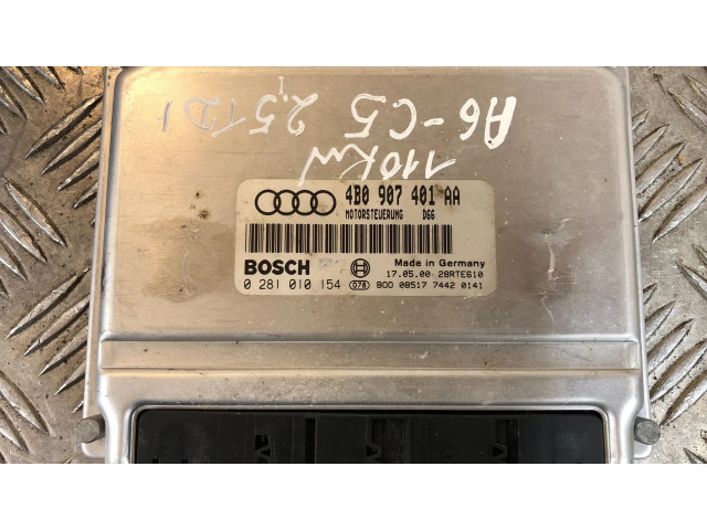 Блок управления двигателя 4B0907401AA, 28RTE610   Audi A6 S6 C5 4B