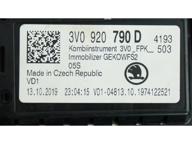 Přístrojová deska  Skoda Superb B8 (3V) 2016 3V0920790D, A3C0287210001  