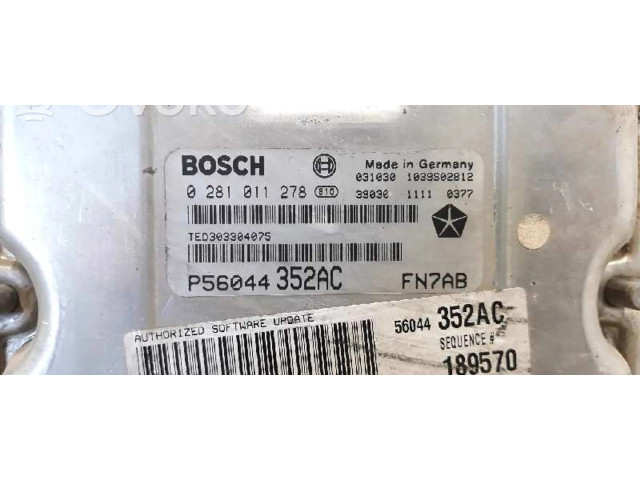 Блок управления 0281011278, P56044352AC   Jeep Cherokee III KJ