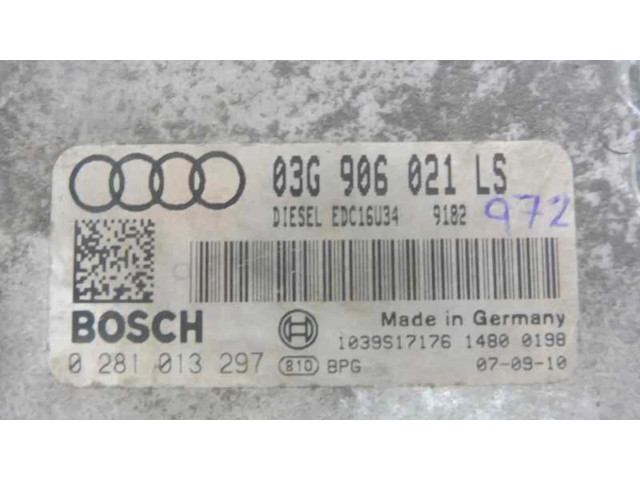 Блок управления двигателя 03G906021LS, 0281013297   Audi A3 S3 8P