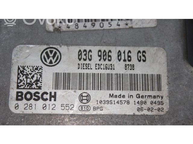 Řídící jednotka 03G906016GS, 0281012552   Skoda Superb B5 (3U) 2001
