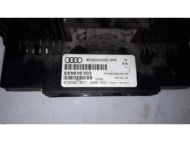 Блок управления климат-контролем 8P0820043D   Audi A3 S3 8L