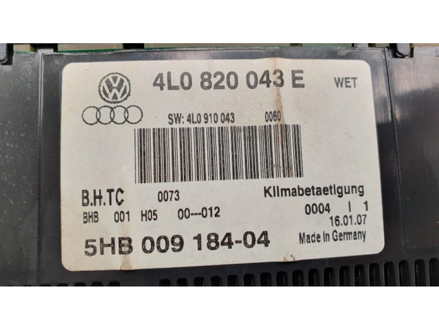 Блок управления климат-контролем 4L0820043E, 5HB009184   Audi Q7 4L