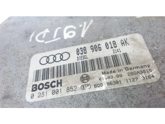 Блок управления двигателя 038906018AK, 0281001852   Audi A3 S3 8L