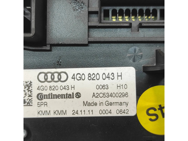 Блок управления климат-контролем 4G0820043H, A2C53400296   Audi A6 S6 C7 4G