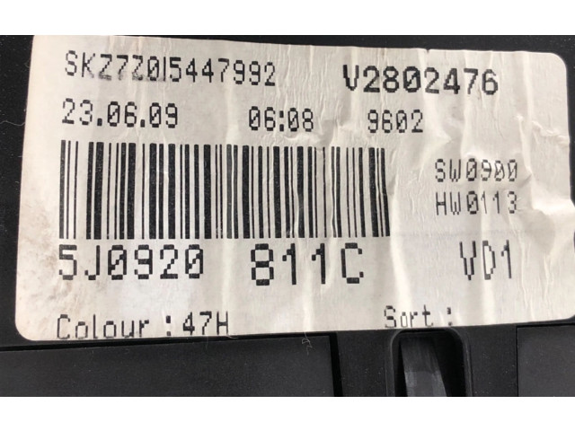 Панель приборов 5J0920811C   Skoda Fabia Mk1 (6Y)       