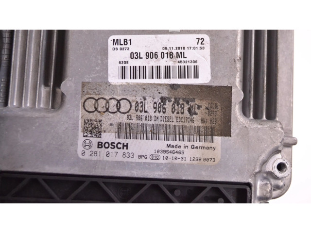 Řídící jednotka 03L906018ML, 0281017833   Audi Q5 SQ5 2010