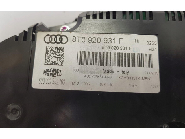 Přístrojová deska  Audi A5 Sportback 8TA 2010 8T0920931F  