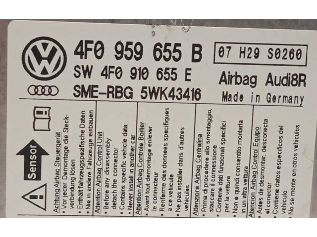Блок подушек безопасности 4F0959655B, 5WK43416   Audi A6 S6 C6 4F