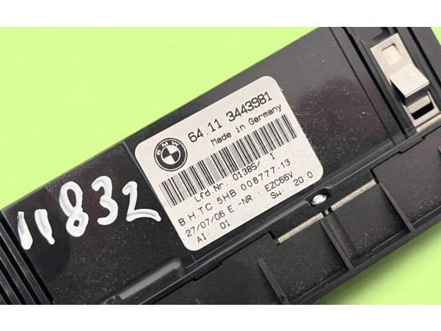 Блок управления климат-контролем 3443981, 3443981   BMW X3 E83