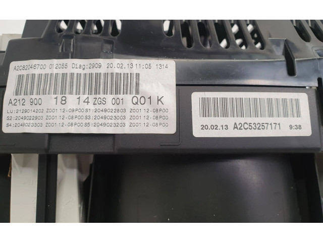 Přístrojová deska  Mercedes-Benz E A207 2013 A2129001814, A2C82046700  