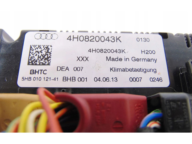 Блок управления климат-контролем 4H0820043K   Audi A8 S8 D4 4H