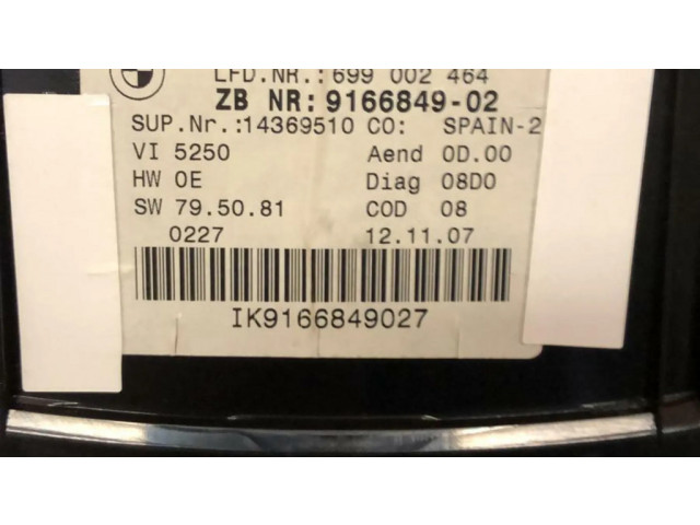 Přístrojová deska  BMW 3 E92 E93 2007 9166849  