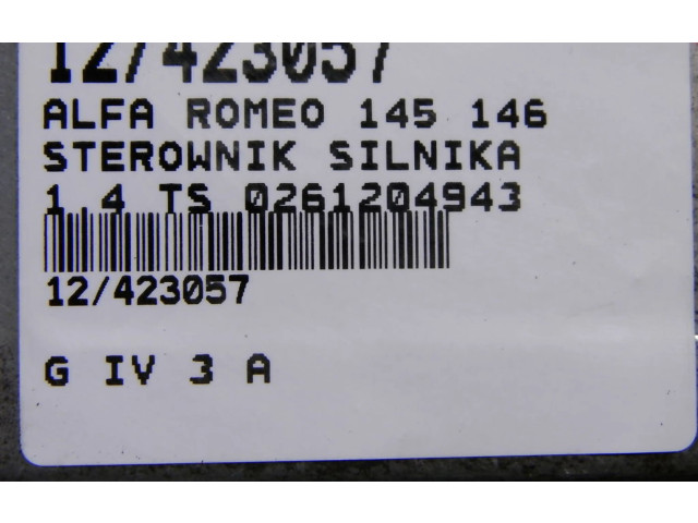 Блок управления двигателем ECU 0261204943   Alfa Romeo 145 - 146