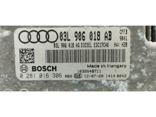 Блок управления двигателя 03L906018AB   Audi A3 S3 A3 Sportback 8P