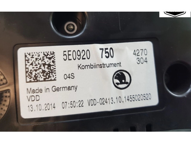 Přístrojová deska  Skoda Octavia Mk3 (5E) 2014 5E0920750, 5E0920750  