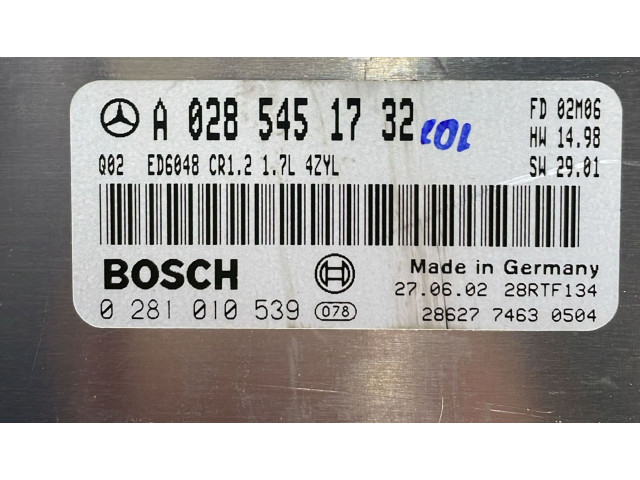 Řídící jednotka 0281015539, 0281015539   Mercedes-Benz Vaneo W414 2002
