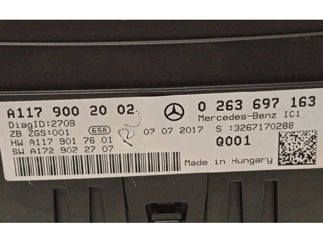 Přístrojová deska  Mercedes-Benz CLA C117 X117 W117 2017 A1179002002, 0263697163  