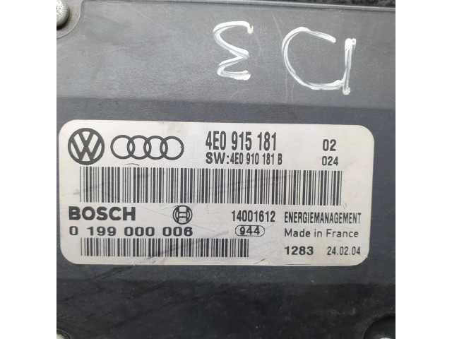 Блок управления 4E0915181, 4E0910181B   Audi A8 S8 D3 4E