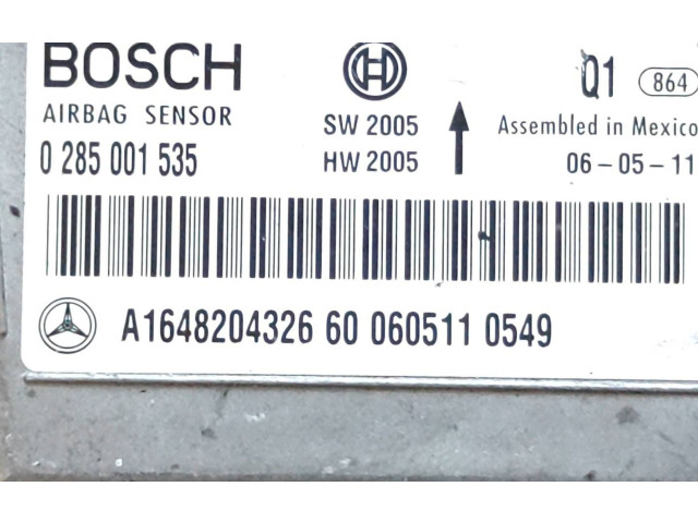 Блок подушек безопасности A1648204326, 0285001535   Mercedes-Benz ML W164