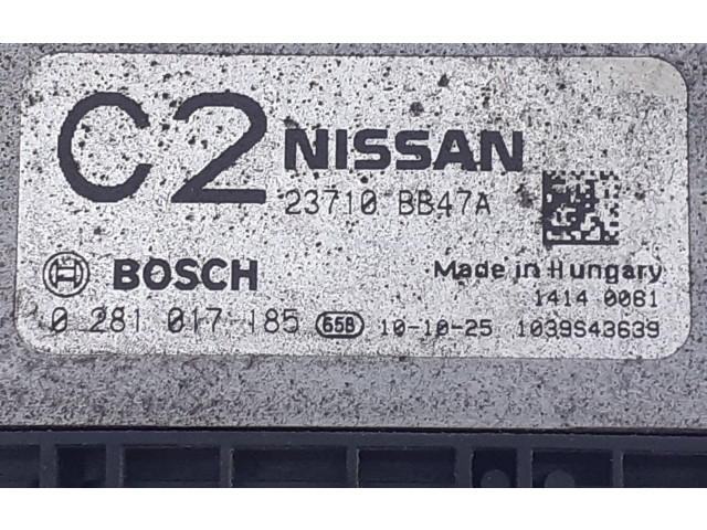 Řídící jednotka 23710BB47A, 0281017185   Nissan Qashqai 2007