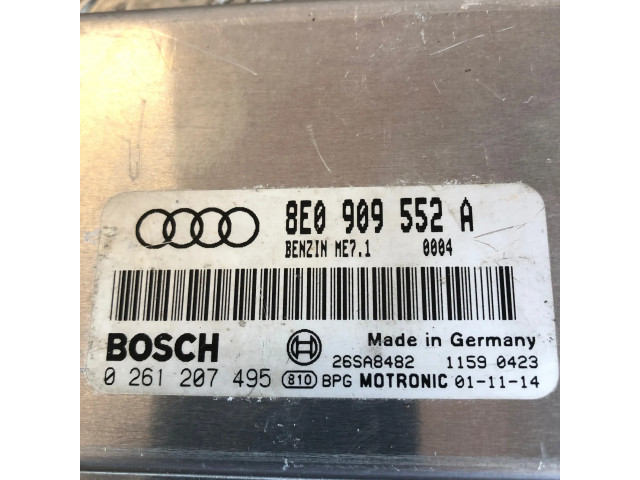 Блок управления двигателя 8E0909552A, 0261207495   Audi A6 S6 C5 4B