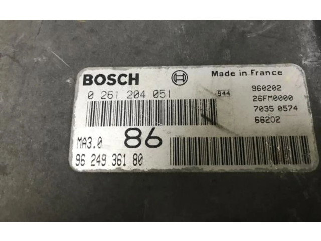 Řídící jednotka 9624936180, 0261204050   Peugeot 106 