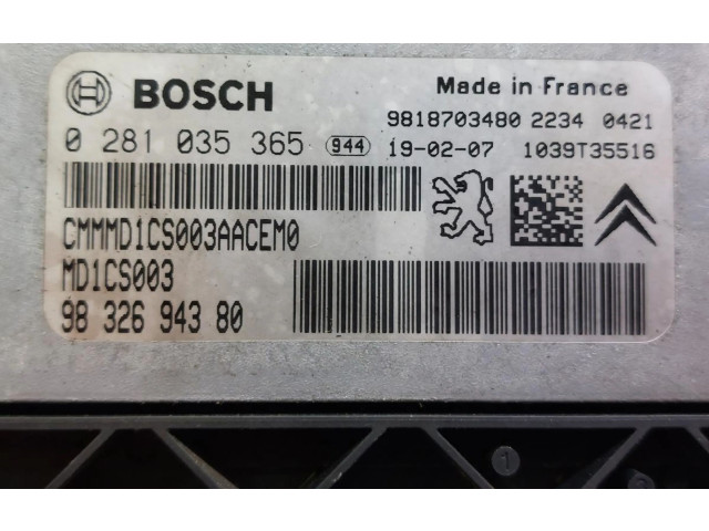 Řídící jednotka 9832694380, 0281035365   Peugeot 3008 II 2019