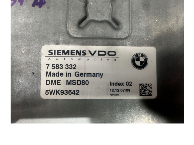 Комплект блоков управления 7583332, MSD80   BMW 3 E92 E93