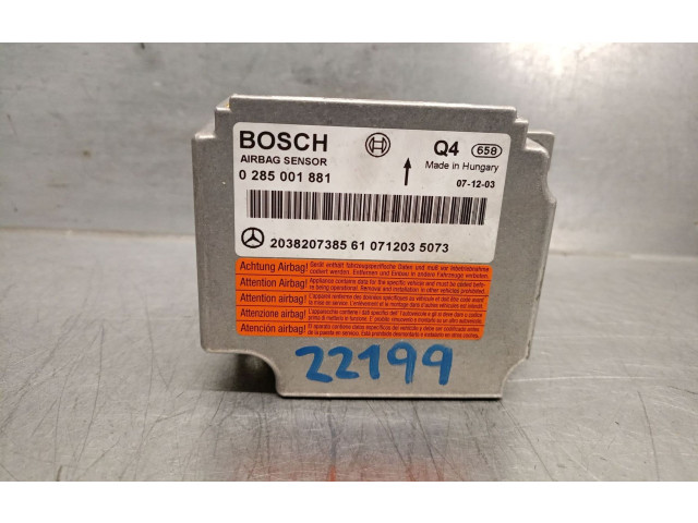 Блок подушек безопасности 2038207385, 0285001881BOSCH   Mercedes-Benz CLK A209 C209