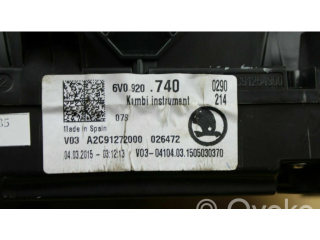 Přístrojová deska  Skoda Fabia Mk2 (5J) 2009 6V0920740  