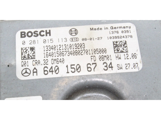 Řídící jednotka A6401506734, 0281015113   Mercedes-Benz B W245 2008