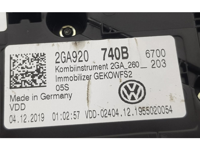 Přístrojová deska  Volkswagen T-Roc 2020 2GA920740B, 2GA920740B  