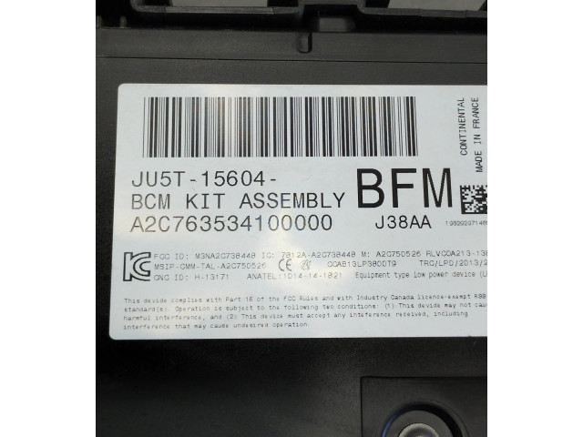 Pojistková skříňka Řídící jednotka BSM JU5T15604BFM, A2C763534100000   Ford Mondeo MK V 2019