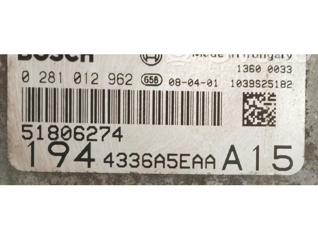 Řídící jednotka 0281012962, 0281012962   Fiat Croma 2009