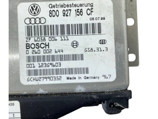 Блок управления коробкой передач 8D0927156CF, 0260002644   Audi A4 S4 B5 8D